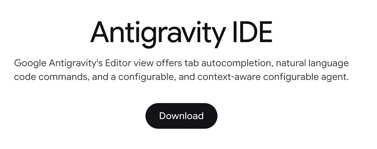 Antigravity 官方界面截图